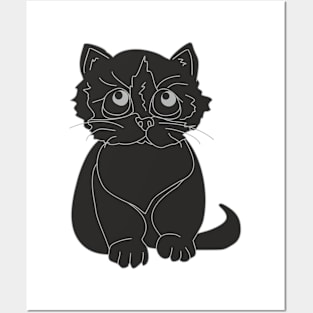 Black kitty Posters and Art